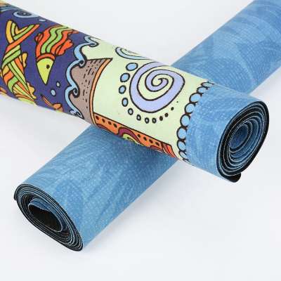 Eco Friendly Machine Washable 1.5mm Microfiber Suede Top Natural Rubber Yoga Mat