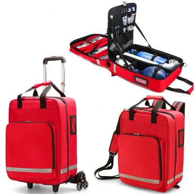 High Quality Multifunctional Waterproof Oxford First Aid Backpack Medical Equipment Trolley Bag