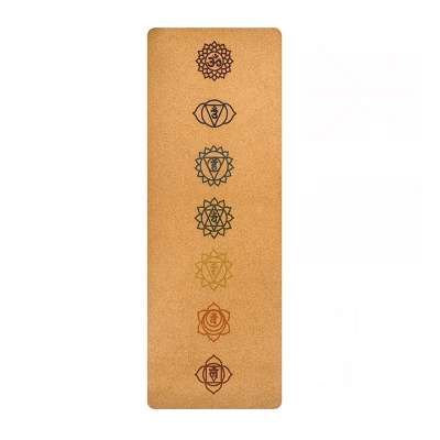 Eco Friendly Doubley Layer Cork Natural Rubber Anti Slip Yogo Mat With Custom Logo Print