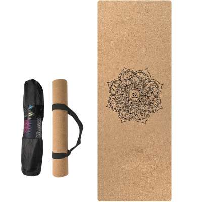 Eco Friendly Double Layer Non Slip Cork And TPE Yoga Mat With Laser Engraving Logo